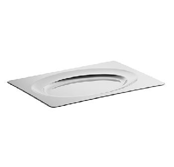 Stainless steel large serving plate - Plat acier 37x51cm
